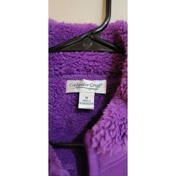 Coldwater Creek Womens Purple Medium Zip Vest‎ with pockets fleece lined - Picture 4 of 9